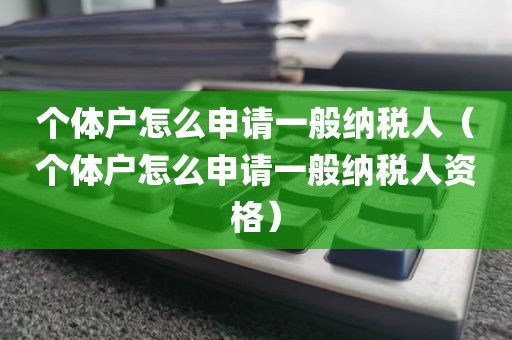 个体户怎么申请一般纳税人（个体户怎么申请一般纳税人资格）