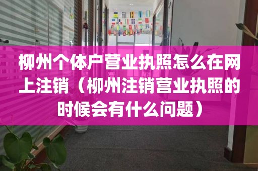柳州个体户营业执照怎么在网上注销（柳州注销营业执照的时候会有什么问题）