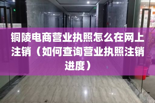 铜陵电商营业执照怎么在网上注销（如何查询营业执照注销进度）