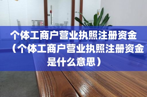 个体工商户营业执照注册资金（个体工商户营业执照注册资金是什么意思）