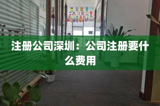 注册公司深圳：公司注册要什么费用